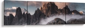 Obraz - Włoskie Dolomity ukryte we mgle (170x50 cm)