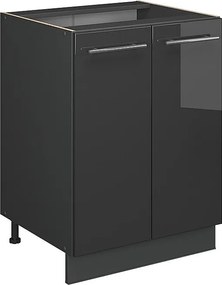 Szafki kuchenne antracyt wysoki połysk 60x51.6x82 fame-line