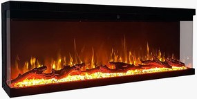 Kominek elektryczny ścienny, do zabudowy trójstronnej, BOSTON100 dł. 101,6 x gł. 20 x wys. 44