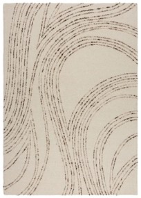 Brązowo-kremowy wełniany dywan 200x290 cm Abstract Swirl – Flair Rugs