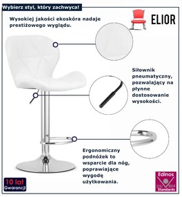 Biały hoker barowy P1-A79