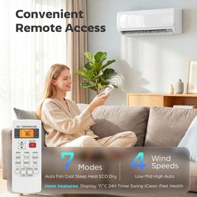 HOMCOM Klimatyzator mini-split 9000 BTU i pompa ciepła, klimatyzator inwerterowy z WiFi i zestawem instalacyjnym | Aosom PL