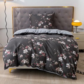 PrzytulneMieszkanie.pl PrzytulneMieszkanie.pl Pościel flanelowa BLOSSOM szara Rozmiar pościeli: 70 x 90 cm | 140 x 200 cm