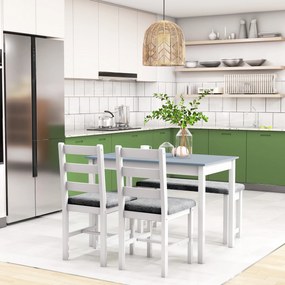 HOMCOM Zestaw mebli do jadalni stół z tapicerowanymi krzesłami i ławką 4 części komfortowy | Aosom PL