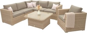 Zestaw rattanowy MALIBU dla 6 osób (cappuccino)