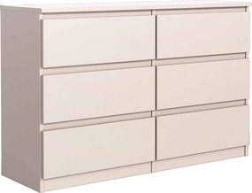Komoda NUDO 138,5 cm do Salonu Sypialni 6 Szuflad Kaszmir