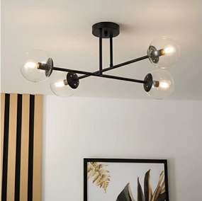 Brilagi - Przysufitowy żyrandol MALIVA 4xE14/15W/230V czarny/przezroczysty