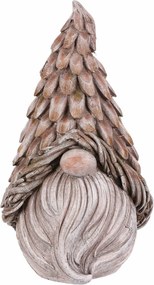 Dekoracja ogrodowa głowa krasnala, szary, 24 x 21 x 43 cm