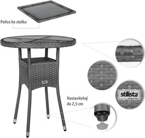 STILISTA Stół ogrodowy okrągły 60 cm, kremowy