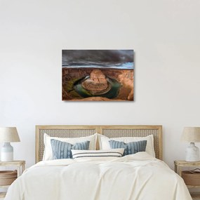 Obraz na szkle - jezioro na klifie (70x50 cm)