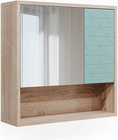 Szafka z lustrem w łazience miętowa zieleń 54x16x53 agasta