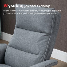HOMCOM Fotel masujący z podnóżkiem Elektryczny w stylu lnu Idealny do oglądania TV Komfortowy i stylowy | Aosom PL