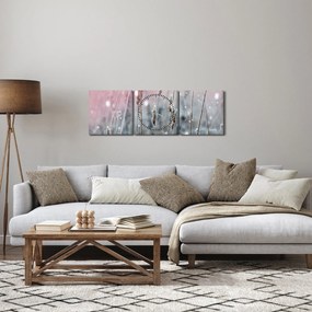 Obraz - Zimowy krajobraz (z zegarem) (90x30 cm)