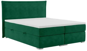 Łóżko kontynentalne VADUZ 160x200 zielone velvet z pojemnikiem LAVERTO