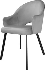 Krzesło Velvet tkanina Welur noga metalowa : Kolor nogi - Czarna profil, Kolor tkaniny - VELVET - MG17, Typ siedziska - Siedzisko obrotowe 360°