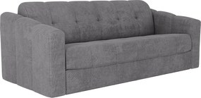 Kanapa 4-osobowa rozkładana typu express z szarej tkaniny teksturowanej - Powierzchnia spania na szerokich listwach 160 cm - Materac 14 cm - DARIELO