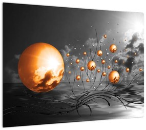 Obraz pomarańczowych abstrakcyjnych kul (70x50 cm)
