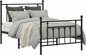 Czarne metalowe łóżko jednoosobowe 100x190cm L5-N79