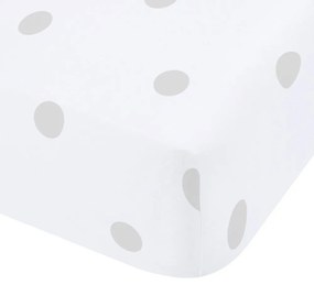 Białe/szare flanelowe prześcieradło z gumką 90x190 cm Polka Dot – Catherine Lansfield