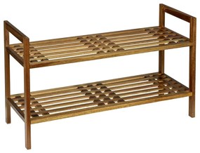 Regał na buty z litego drewna akacjowego w naturalnym kolorze 69x40,5x27 cm Fondi – Wenko