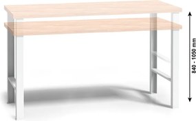 Stół warsztatowy G3, metalowe nogi z regulacją wysokości, 2000 mm