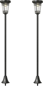 Outsunny Solarny zestaw 2 lamp stojących 180 cm z 2 trybami jasności i czujnikiem światła, IP44 | Aosom PL