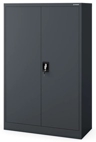 Biurowa szafa metalowa na akta KEVIN, 900 x 1400 x 400 mm, antracyt