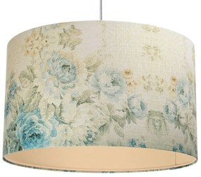 Kremowa okrągła lampa wisząca w kwiaty - S371-Terva