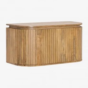 Zestaw Wiszących Mebli Łazienkowych Z Drewna Mango Analis Naturalna & Without Sink & Bezlusterkowiec & Bez Kranu - Sklum