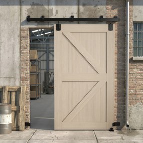 HOMCOM Wytrzymały zestaw do drzwi przesuwnych 183 cm czarny do jednoskrzydłowych drzwi | Aosom PL