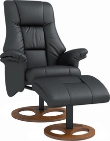 HOMCOM Fotel Masujący z Podnóżkiem Czarny Relaks i Komfort 77x89x110cm | Aosom PL