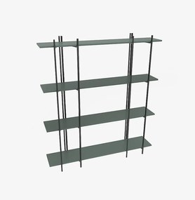 Półka – 160 cm x 180 cm x 29,6 cm – kolor zielony i czarny – płyta wiórowa pokryta melaminą