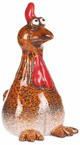 Ozdoba ogrodowa na płot Kura, 8 x 8 x 16 cm,ceramika, 16 cm