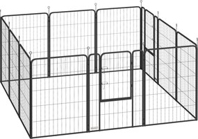 PawHut Wybieg dla Szczeniąt 4-boczny z 12 Panelami, Drzwi, Składany, 100cm Wysokość; Elastyczny i Praktyczny