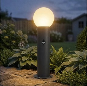 Kanlux 46084-Lampa zewnętrzna z czujnikiem STONO 1xE27/15W/230V 50 cm IP65 antracyt