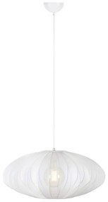 Biała lampa wisząca z tekstylnym kloszem ø 60 cm Florence – Markslöjd