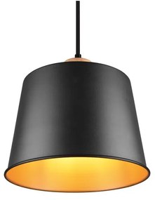 Czarno-naturalna lampa wisząca z metalowym kloszem ø 18 cm Harris – Trio