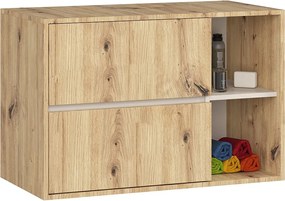 Szafka łazienkowa pod umywalkę AKORD VAMI Dąb Artisan, Kaszmir 90 cm 2 szuflady 2 półki 90x60x45,5 cm