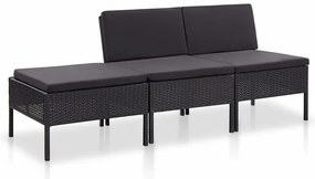 Zestaw czarnych mebli ogrodowych - Naja 2X