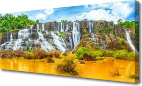 Obraz canvas Ukryty Wodospad w Lesie