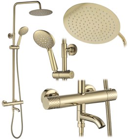 Zestaw Prysznicowy Natryskowy Z Termostatem Rea Lungo Diamond Złoty