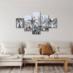 Obraz - Ilustrowana dżungla (125x70 cm)