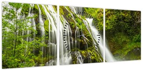 Obraz - Wodospad, Wind River Valley (z zegarem) (90x30 cm)