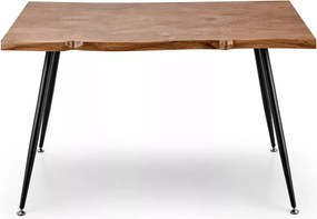 Prostokątny stół Norvik 120x80 cm z blatem z okleiny MDF i nogami czarnymi metalowymi do kuchni