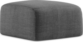 Pufa - z tkaniny strukturalnej - ciemny szary - LEILA