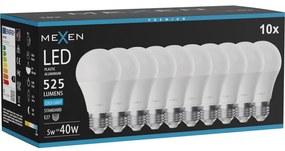 Mexen Nova 10x żarówka LED E27, A60, 5W, Zimna - 6500K, 525 lm - L100-E27-0565-01x10