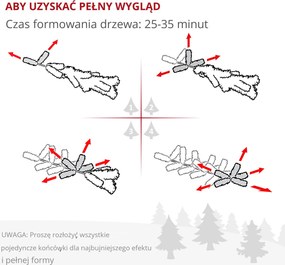 HOMCOM Sztuczna Choinka, 1,80 m, z 523 Gałązkami i Efektem Śniegu, Realistyczny Wygląd, Smukła Forma | Aosom PL