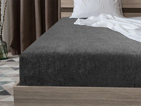 PrzytulneMieszkanie.pl Prześcieradło frotte ciemnoszare 90 x 200 cm