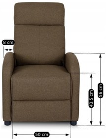 Fotel Rozkładany Wypoczynkowy z Podnóżkiem DANNY Brązowy Nowoczesny