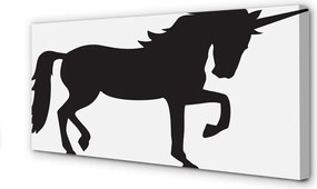 Obraz drukowany na płótnie Mistyczny Czarny Jednorożec